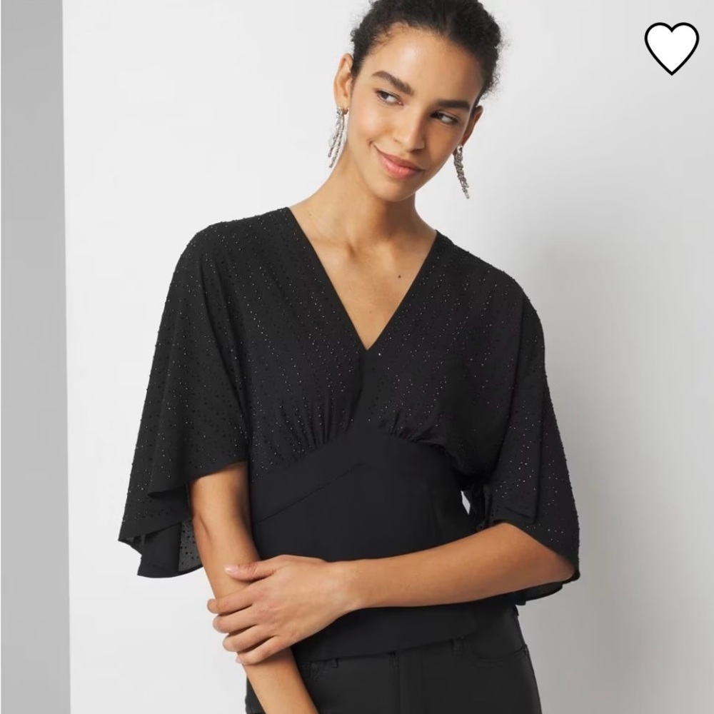 Petite Embellished Corset Blouse